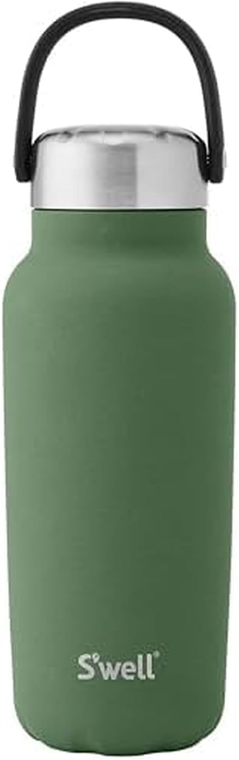 Recycled Stainless Steel Explorer with Insulated Lid and Handle, 32oz, Green Jasper, Triple Layered Vacuum Insulated Containers Keeps Drinks Cold for 42 Hours and Hot for 10