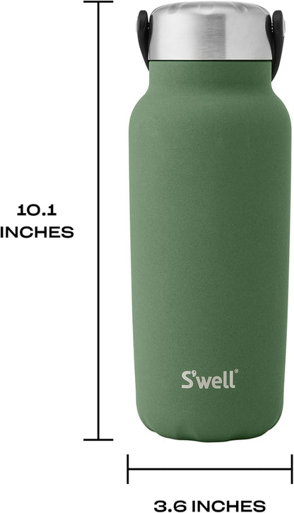 Recycled Stainless Steel Explorer with Insulated Lid and Handle, 32oz, Green Jasper, Triple Layered Vacuum Insulated Containers Keeps Drinks Cold for 42 Hours and Hot for 10