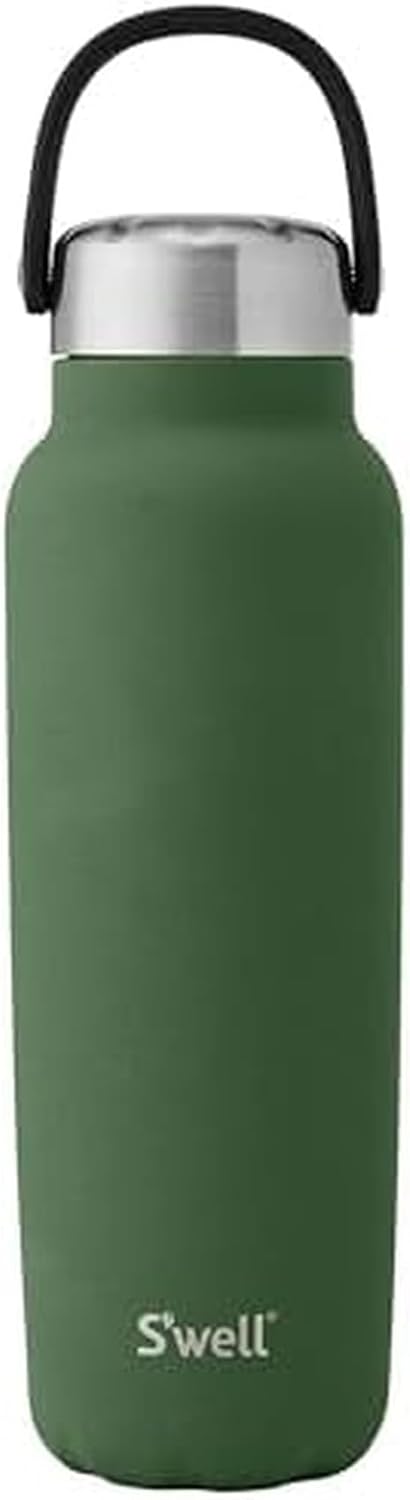 Recycled Stainless Steel Explorer with Insulated Lid and Handle, 32oz, Green Jasper, Triple Layered Vacuum Insulated Containers Keeps Drinks Cold for 42 Hours and Hot for 10