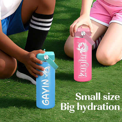 Personalized 18 oz Water Bottle for Kids with Engraved Name