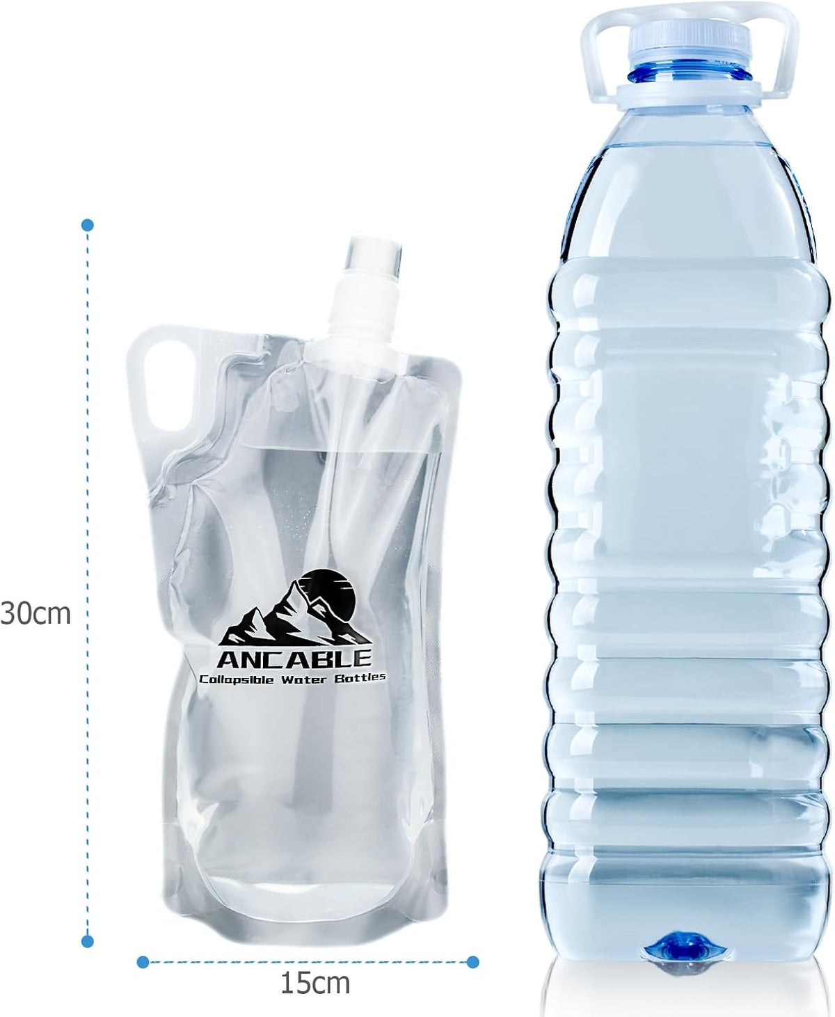 33oz (1L) Collapsible Water Bottles, 3-Pack Reusable Travel Foldable Water Bottles for Hiking Camping Running Bike, BPA-Free Water Bottle