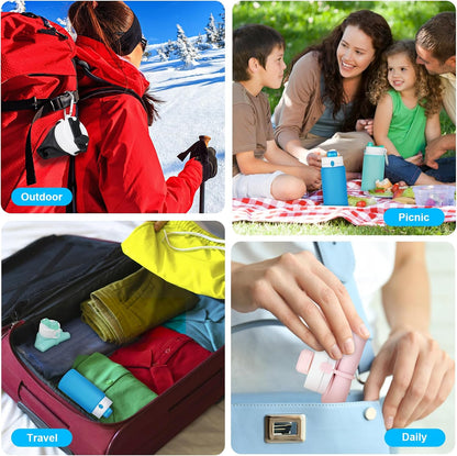 Collapsible Water Bottles, 19oz Foldable Silicone Travel Bottles