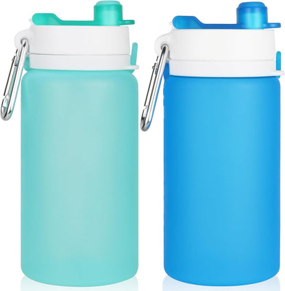Collapsible Water Bottles, 19oz Foldable Silicone Travel Bottles