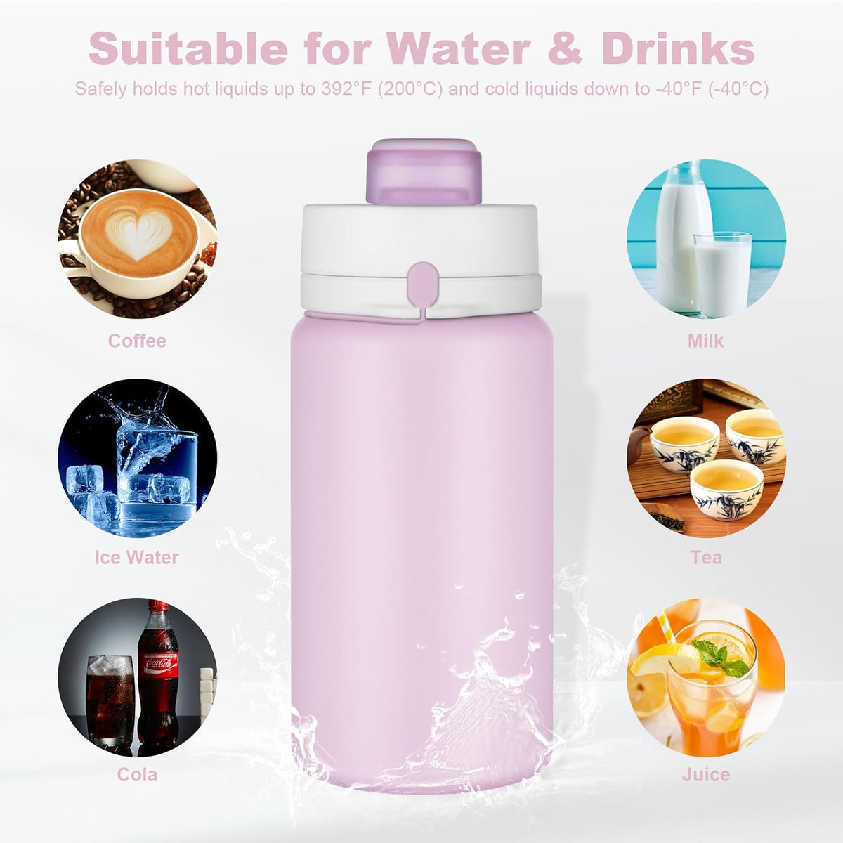 Collapsible Water Bottles, 19oz Foldable Silicone Travel Bottles