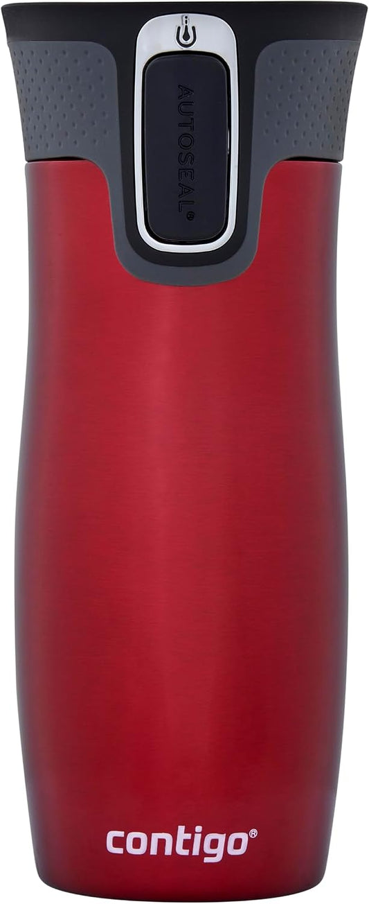 West Loop Autoseal Travel Mug, Stainless Steel Thermal Mug, Vacuum Flask, Leakproof Tumbler, Coffee Mug with BPA-Free Easy-Clean Lid
