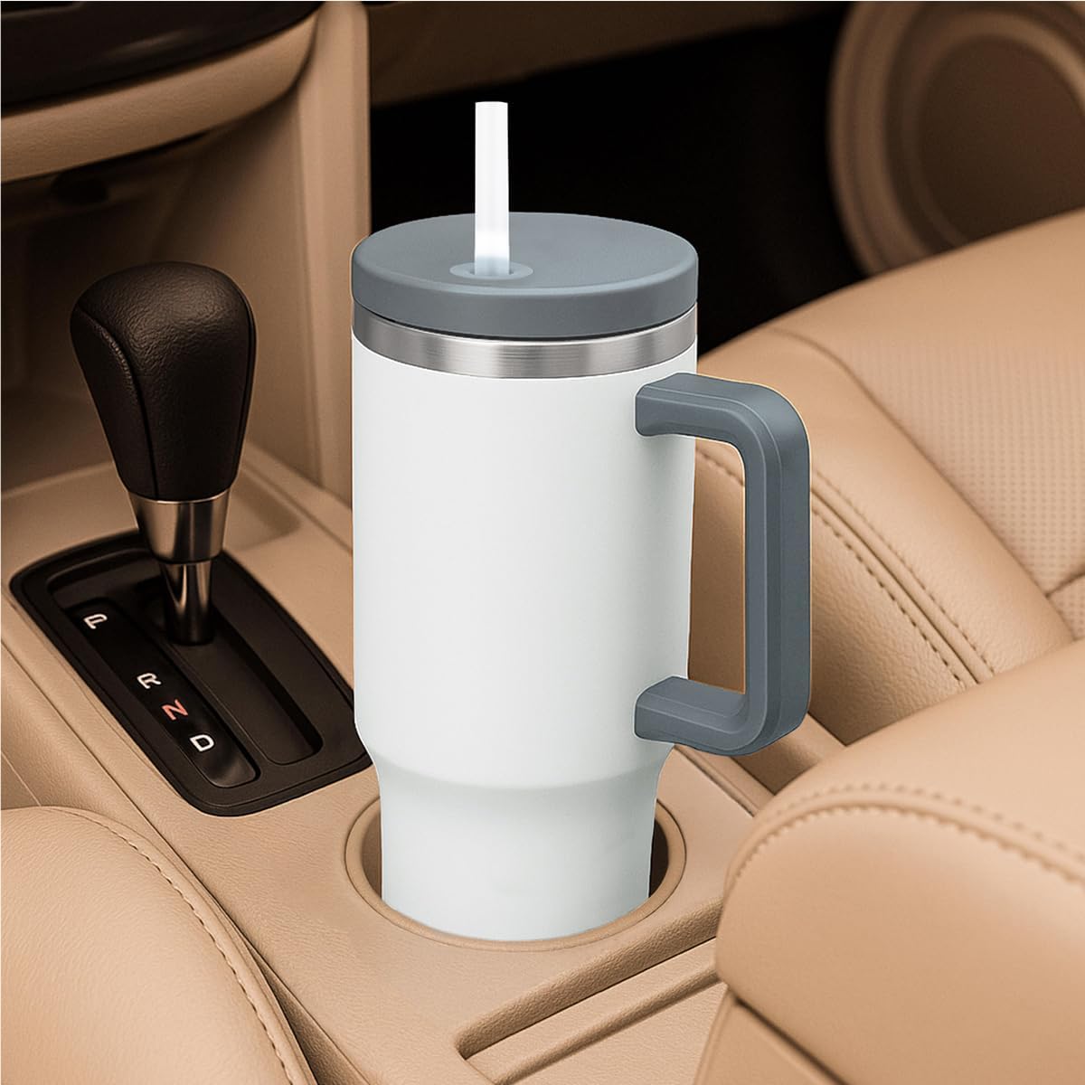 Glad Pioneer Stainless Steel Tumbler with Lid and Straw - Double Walled Insulated Cup with Handle - Leak Resistant & Cup Holder Compatible, Drinks Stay Cold All Day, 40oz, Rust