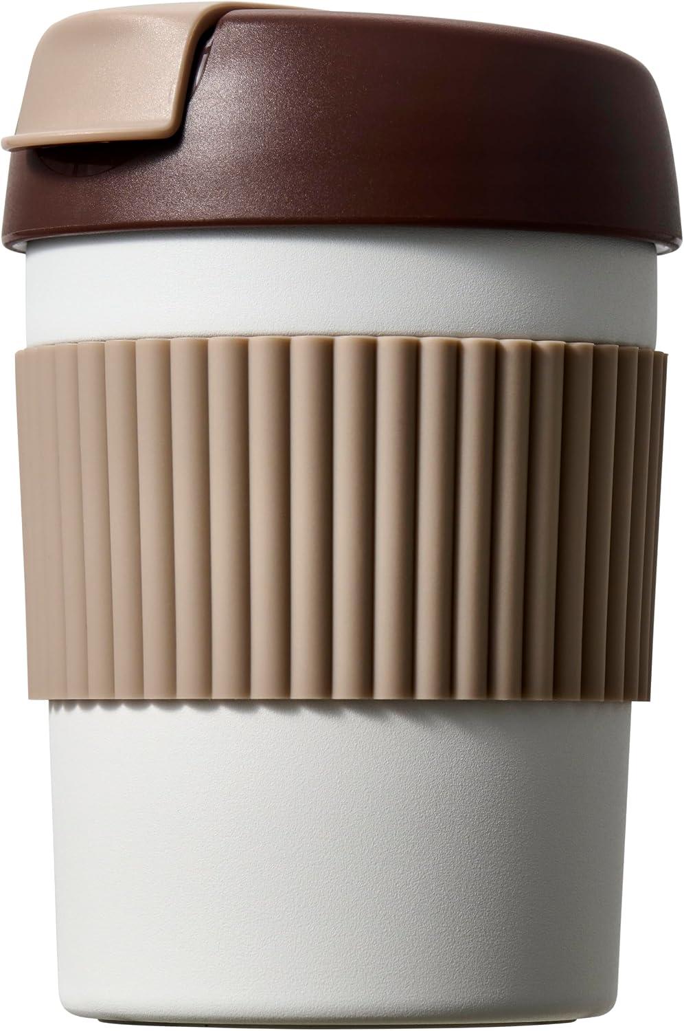 Rainbow Leakproof Travel Coffee Mug, 16oz Insulated Coffee Mug Grey | Flip top lid, double wall vacuum keeping cold hot 6H, smooth sip, cup holder fit idle for commute office EDC gift