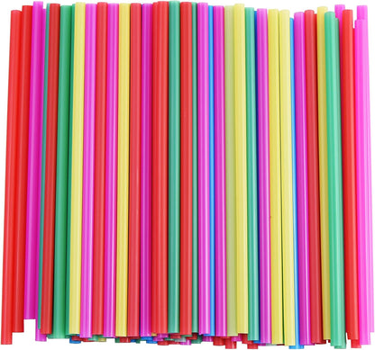 100 Pcs Colorful Plastic Boba Smoothie Straws, 0.5" Dia Jumbo Straws