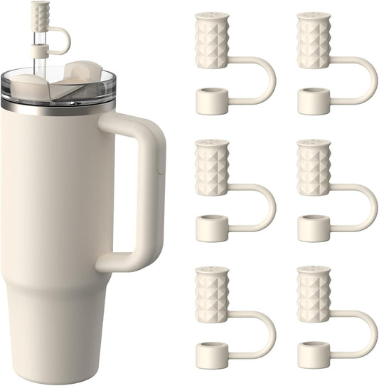 6Pcs Silicone Straw Covers Cap, 10mm Straw Toppers for Stanley