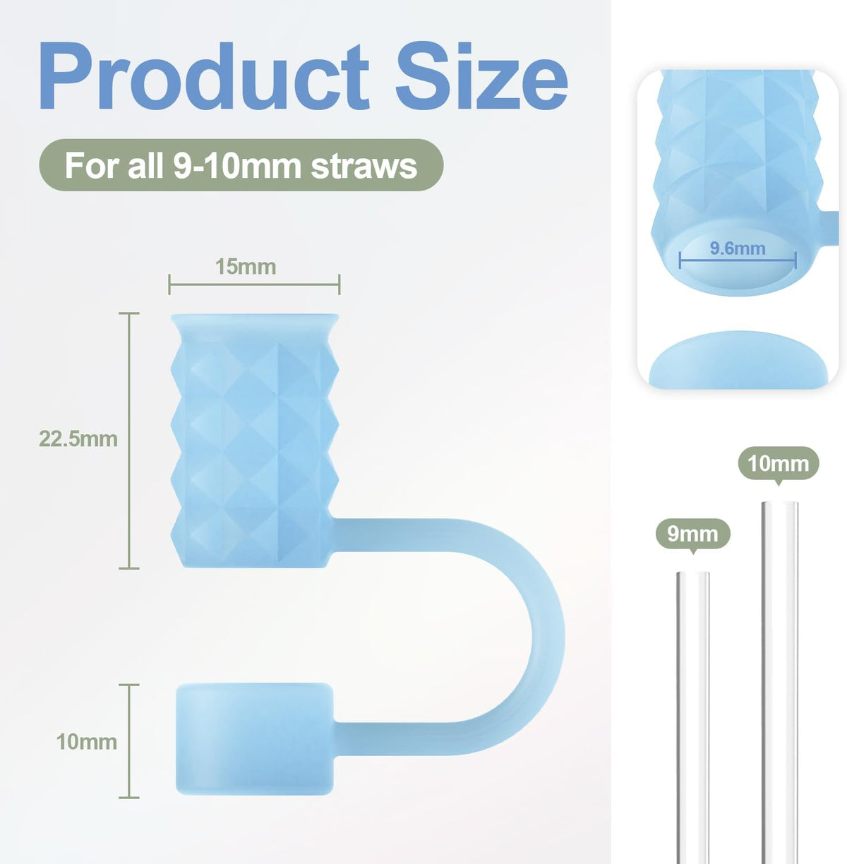 6Pcs Silicone Straw Covers Cap, 10mm Straw Toppers for Stanley