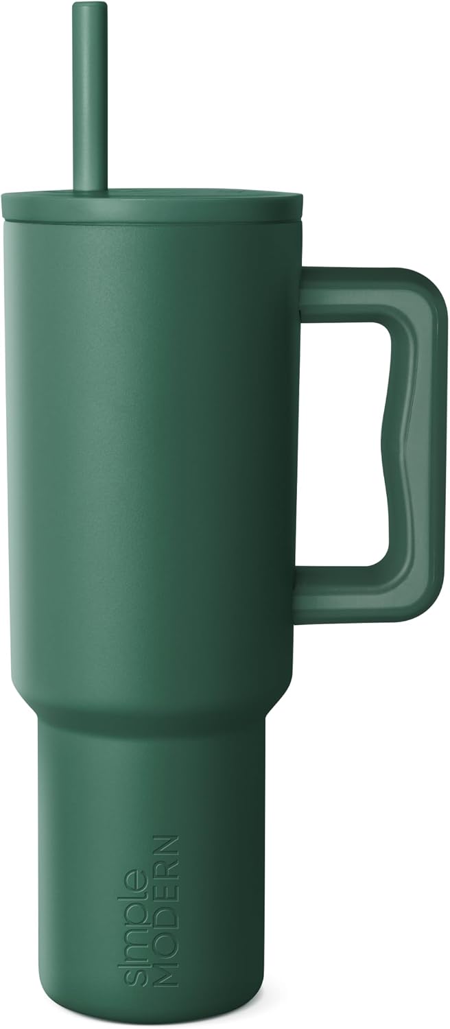 40oz Leak-Proof Ceramic Lined Tumbler with Handle | Skiing | Trek Signature Insulated Water Bottle with Straw Lid | Cupholder Friendly Tumbler with Silicone Base | Downhill Skiing