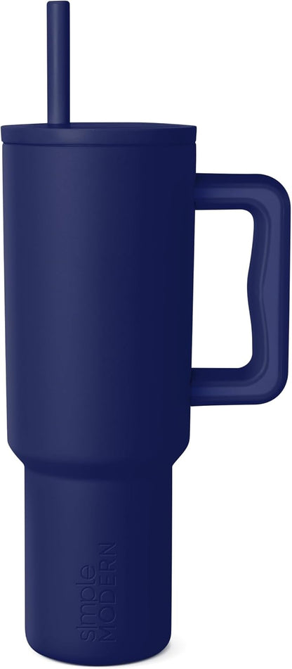 40oz Leak-Proof Ceramic Lined Tumbler with Handle | Skiing | Trek Signature Insulated Water Bottle with Straw Lid | Cupholder Friendly Tumbler with Silicone Base | Downhill Skiing