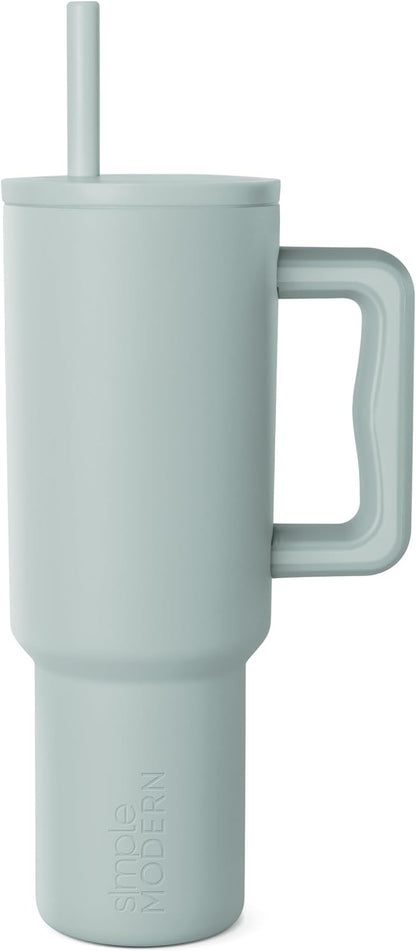 40oz Leak-Proof Ceramic Lined Tumbler with Handle | Skiing | Trek Signature Insulated Water Bottle with Straw Lid | Cupholder Friendly Tumbler with Silicone Base | Downhill Skiing