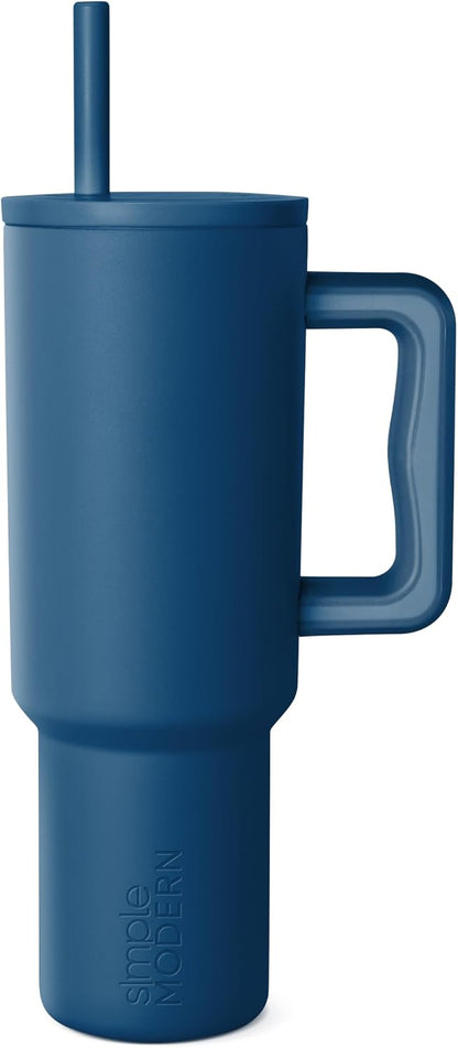 40oz Leak-Proof Ceramic Lined Tumbler with Handle | Skiing | Trek Signature Insulated Water Bottle with Straw Lid | Cupholder Friendly Tumbler with Silicone Base | Downhill Skiing