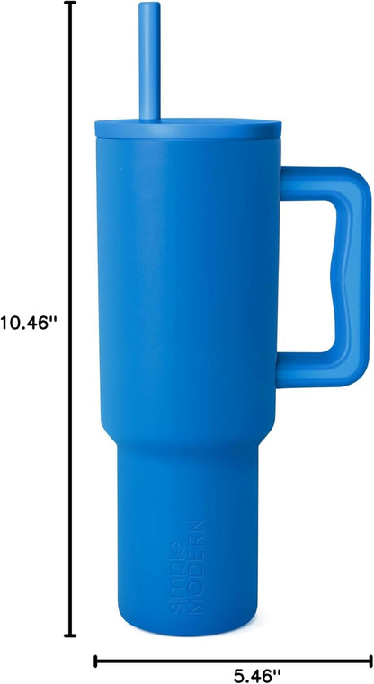 40oz Leak-Proof Ceramic Lined Tumbler with Handle | Skiing | Trek Signature Insulated Water Bottle with Straw Lid | Cupholder Friendly Tumbler with Silicone Base | Downhill Skiing