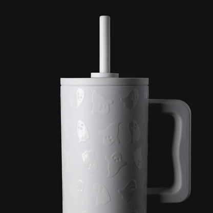40oz Leak-Proof Ceramic Lined Tumbler with Handle | Skiing | Trek Signature Insulated Water Bottle with Straw Lid | Cupholder Friendly Tumbler with Silicone Base | Downhill Skiing