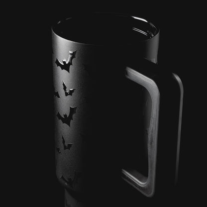 40oz Leak-Proof Ceramic Lined Tumbler with Handle | Skiing | Trek Signature Insulated Water Bottle with Straw Lid | Cupholder Friendly Tumbler with Silicone Base | Downhill Skiing