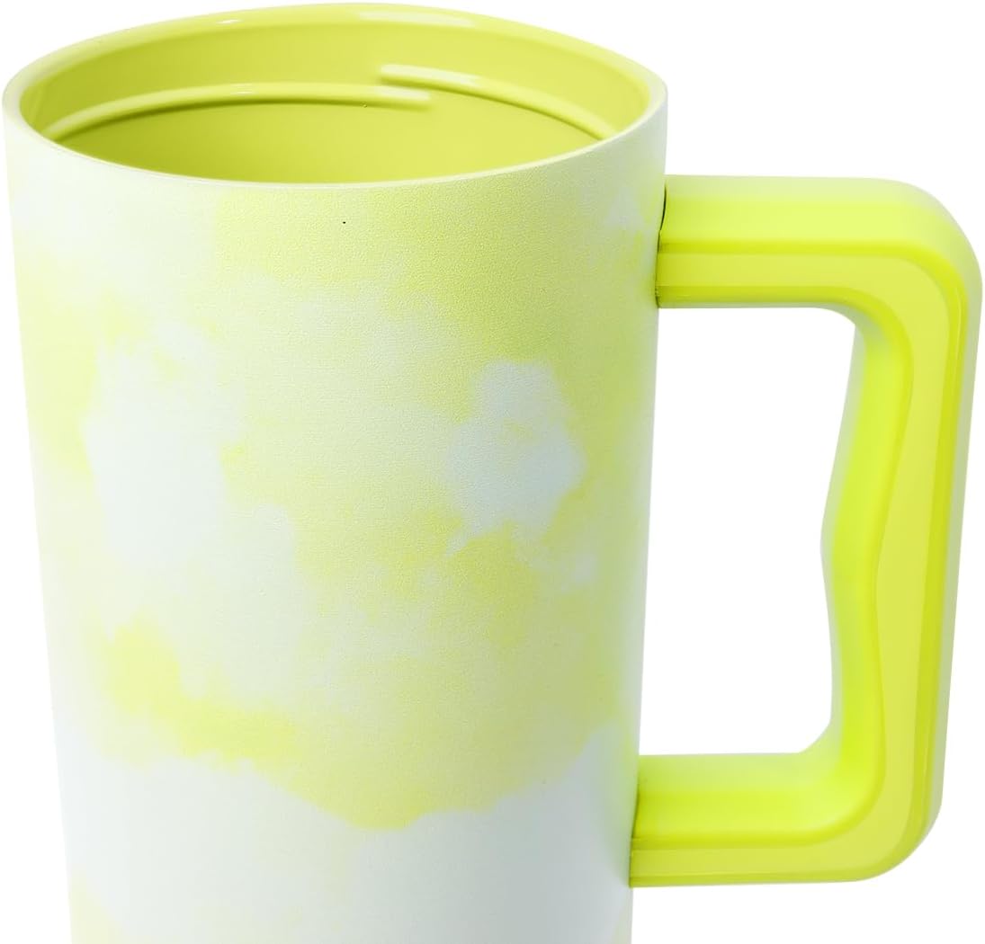 40oz Leak-Proof Ceramic Lined Tumbler with Handle | Skiing | Trek Signature Insulated Water Bottle with Straw Lid | Cupholder Friendly Tumbler with Silicone Base | Downhill Skiing