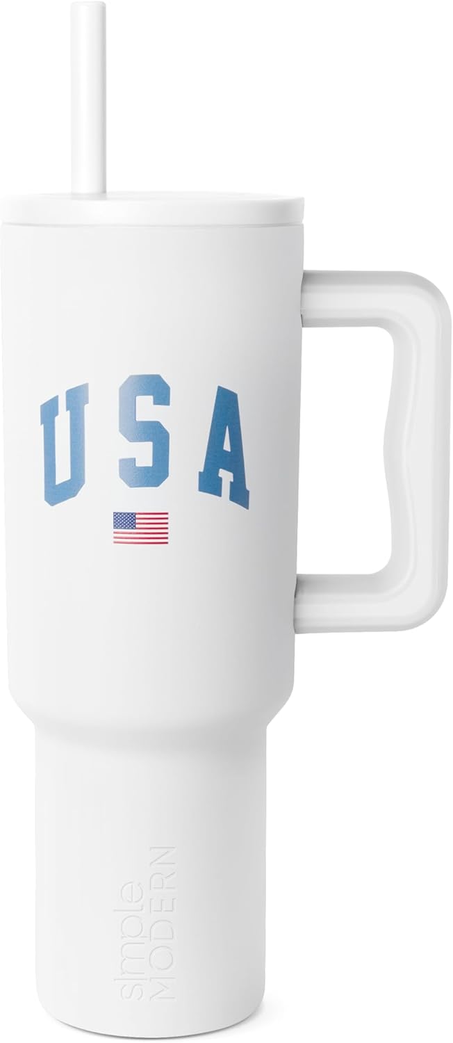 40oz Leak-Proof Ceramic Lined Tumbler with Handle | Skiing | Trek Signature Insulated Water Bottle with Straw Lid | Cupholder Friendly Tumbler with Silicone Base | Downhill Skiing