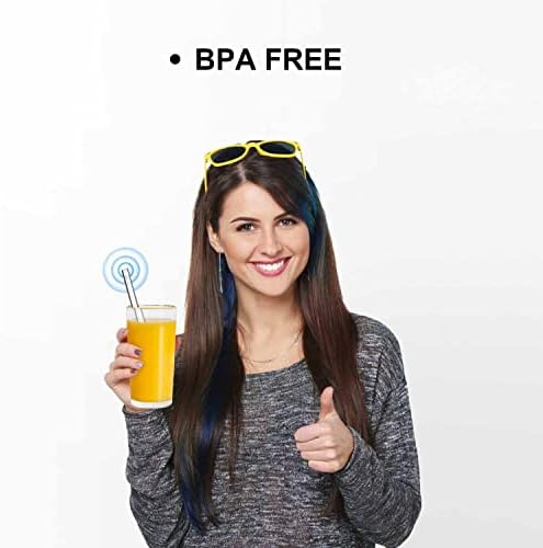 Reusable Borosilicate Glass Straws for 16 oz Tumblers, 9 Inch x 8mm Bent