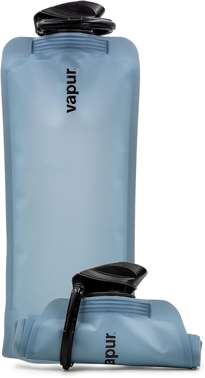 Collapsible Water Bottle with Carabiner, 34oz (1L), Night Blue