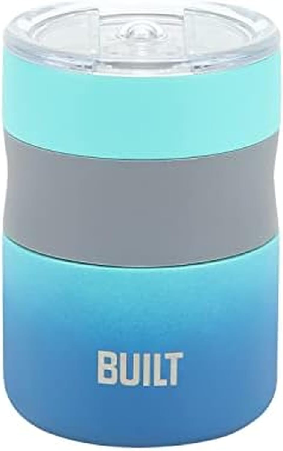 12 Ounce Double Wall Vacuum Sealed Stainless Steel, Coffee and Tea Desk Mug, Easy to Clean Tritan Lid with Sliding Splash Guard, Blue Ombre
