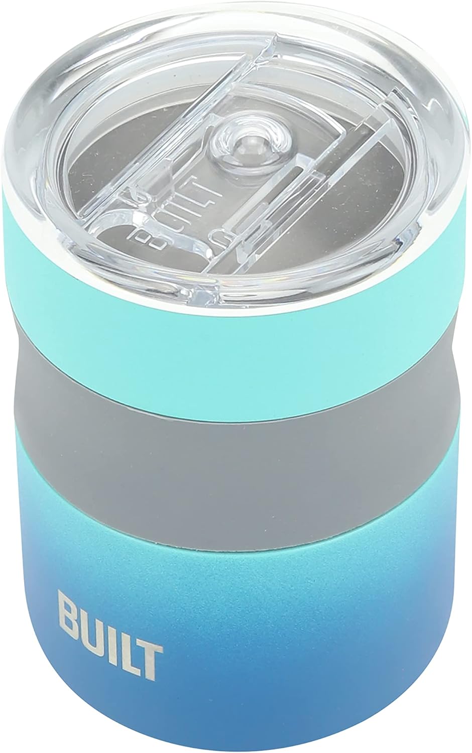 12 Ounce Double Wall Vacuum Sealed Stainless Steel, Coffee and Tea Desk Mug, Easy to Clean Tritan Lid with Sliding Splash Guard, Blue Ombre