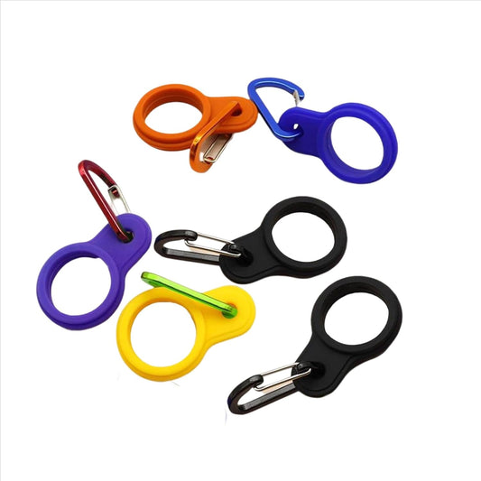 6 Pcs Silicone Water Bottle Buckle with Carabiner Clip - Portable Secure Bottle Holder - Hiking, Camping Accessory, Accessory and Keychain Carabiners, Car Keychain