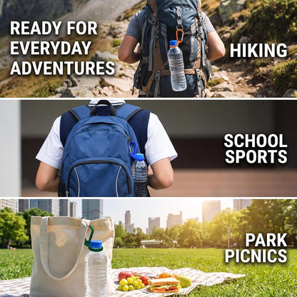 6 Pcs Silicone Water Bottle Buckle with Carabiner Clip - Portable Secure Bottle Holder - Hiking, Camping Accessory, Accessory and Keychain Carabiners, Car Keychain