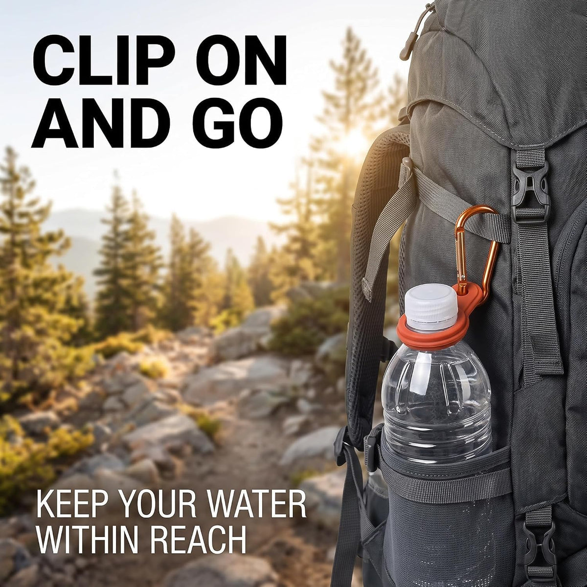 6 Pcs Silicone Water Bottle Buckle with Carabiner Clip - Portable Secure Bottle Holder - Hiking, Camping Accessory, Accessory and Keychain Carabiners, Car Keychain