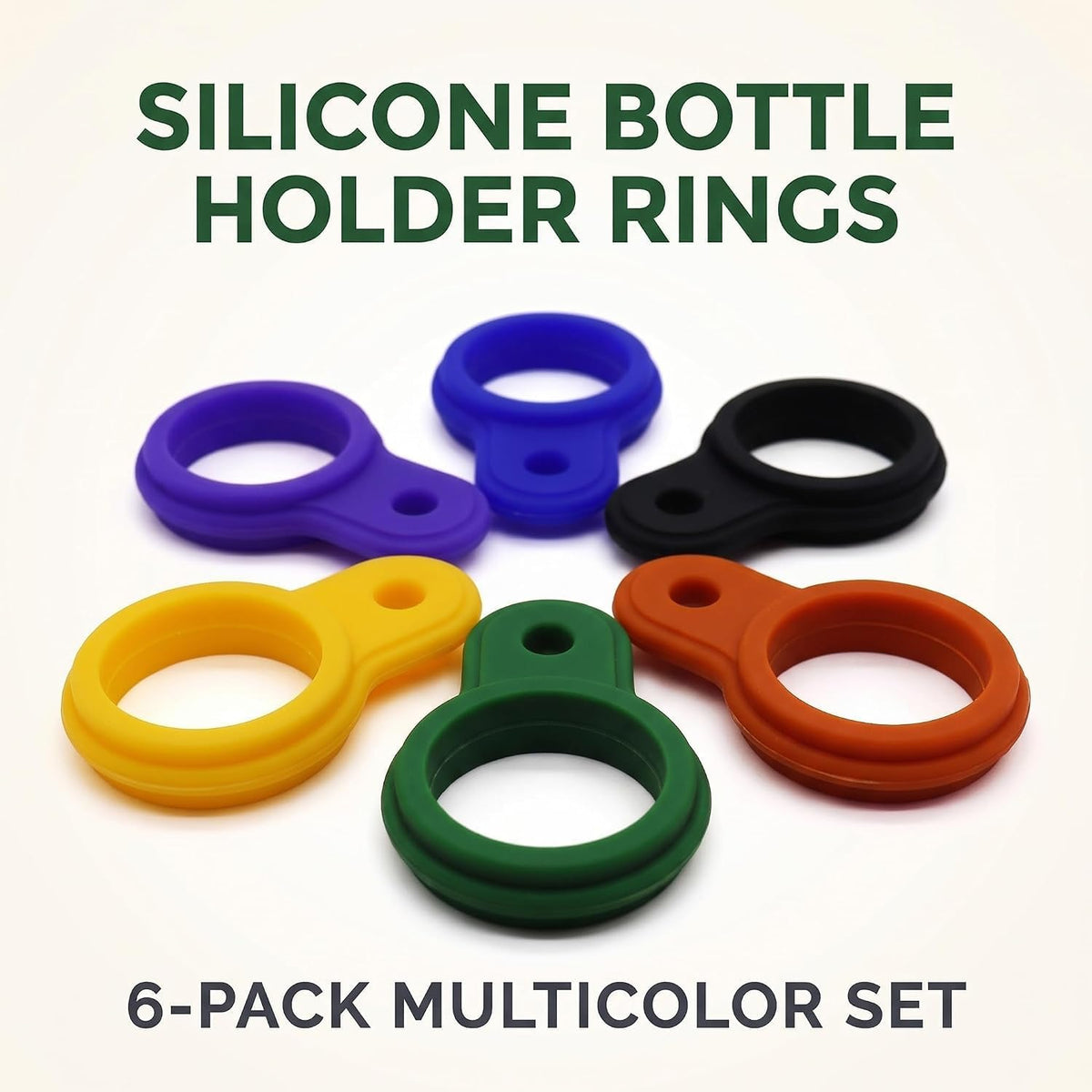 6 Pcs Silicone Water Bottle Buckle with Carabiner Clip - Portable Secure Bottle Holder - Hiking, Camping Accessory, Accessory and Keychain Carabiners, Car Keychain