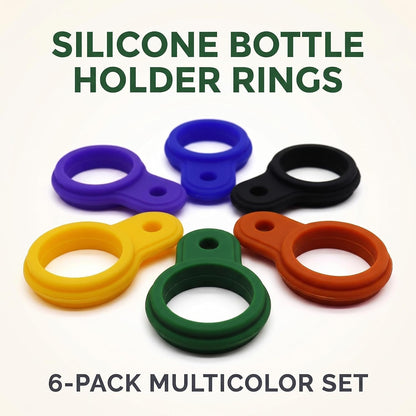 6 Pcs Silicone Water Bottle Buckle with Carabiner Clip - Portable Secure Bottle Holder - Hiking, Camping Accessory, Accessory and Keychain Carabiners, Car Keychain