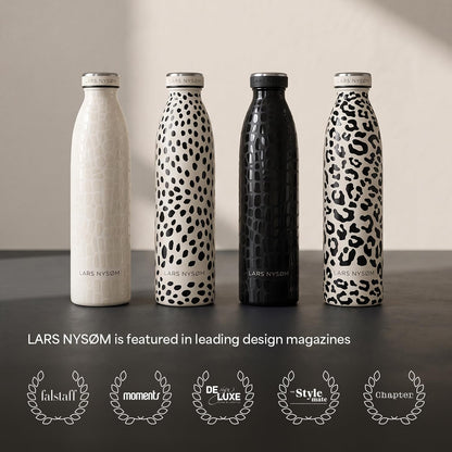 LARS NYSØM Stainless Steel Insulated Water Bottle 12oz 17oz 25oz 34oz 51oz | Insulated Thermo Flask for Hot and Cold Beverages | Leakproof Drinking Bottle (Pine Green, 17oz)