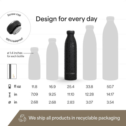 LARS NYSØM Stainless Steel Insulated Water Bottle 12oz 17oz 25oz 34oz 51oz | Insulated Thermo Flask for Hot and Cold Beverages | Leakproof Drinking Bottle (Pine Green, 17oz)