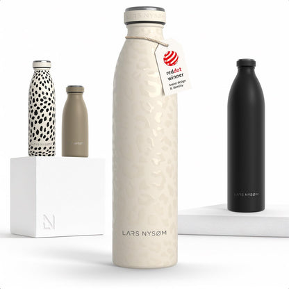 LARS NYSØM Stainless Steel Insulated Water Bottle 12oz 17oz 25oz 34oz 51oz | Insulated Thermo Flask for Hot and Cold Beverages | Leakproof Drinking Bottle (Pine Green, 17oz)