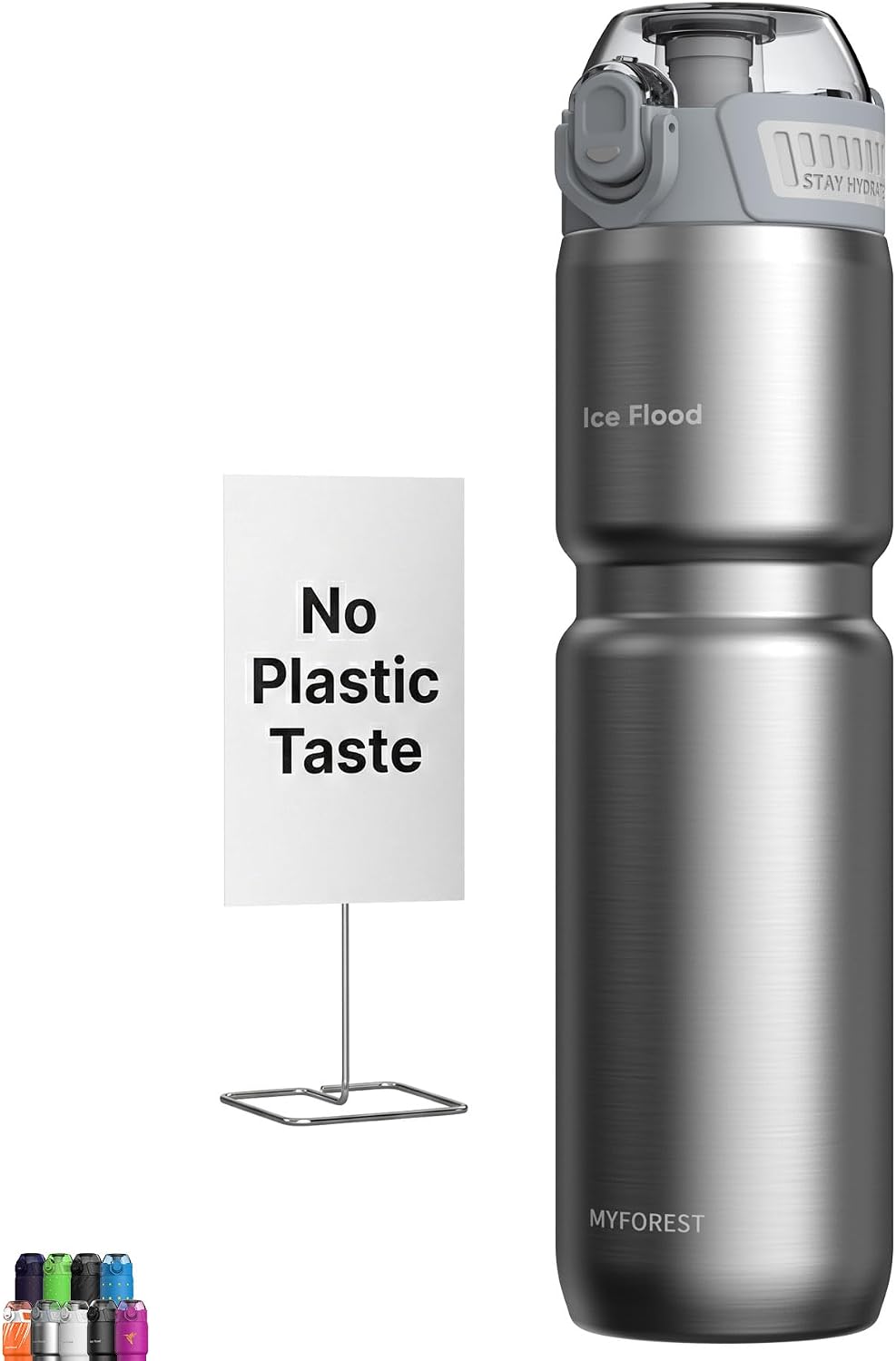 Insulated Bike Water Bottle, Odor-free Liner, 24oz 700ml