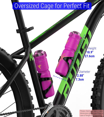 Insulated Bike Water Bottle, Odor-free Liner, 24oz 700ml