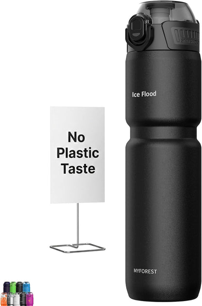 Insulated Bike Water Bottle, Odor-free Liner, 24oz 700ml