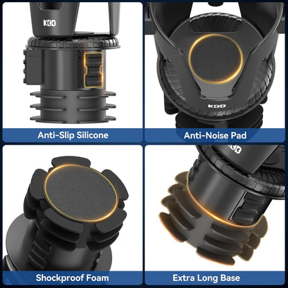Car Cup Holder Expander - 3 in 1 Cup Holder Adapter with Adjustable Base - Detachable Phone Holder & 360° Rotation Food Tray for Car - Compatible with Vehicles, Car, Road Trip Essentials