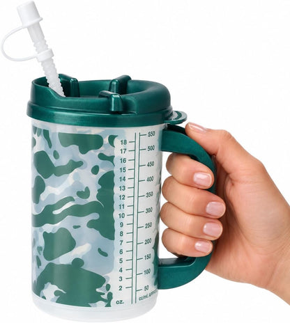 Hospital Cup with Lid and Straw, Lightweight 20 Oz Bedside Mug