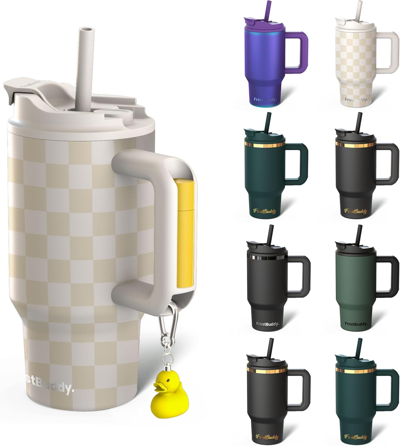 Thicc Buddy 16oz Tumbler - Insulated Stainless Steel (Cinnamon) | Double-wall vacuum insulated | Spill-proof flip lid | 18/8 premium stainless steel | Cup-holder friendly - Colors A