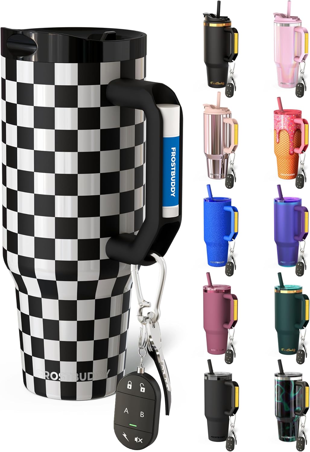 Thicc Buddy 16oz Tumbler - Insulated Stainless Steel (Cinnamon) | Double-wall vacuum insulated | Spill-proof flip lid | 18/8 premium stainless steel | Cup-holder friendly - Colors A