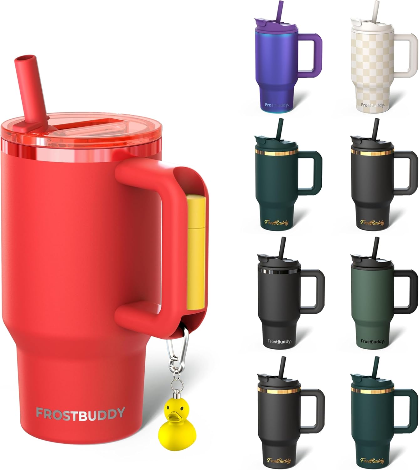 Thicc Buddy 16oz Tumbler - Insulated Stainless Steel (Cinnamon) | Double-wall vacuum insulated | Spill-proof flip lid | 18/8 premium stainless steel | Cup-holder friendly - Colors A