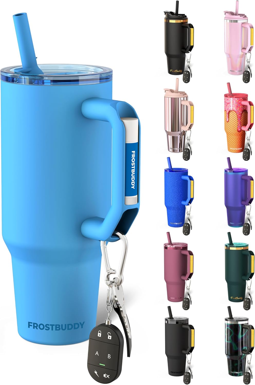 Thicc Buddy 16oz Tumbler - Insulated Stainless Steel (Cinnamon) | Double-wall vacuum insulated | Spill-proof flip lid | 18/8 premium stainless steel | Cup-holder friendly - Colors A