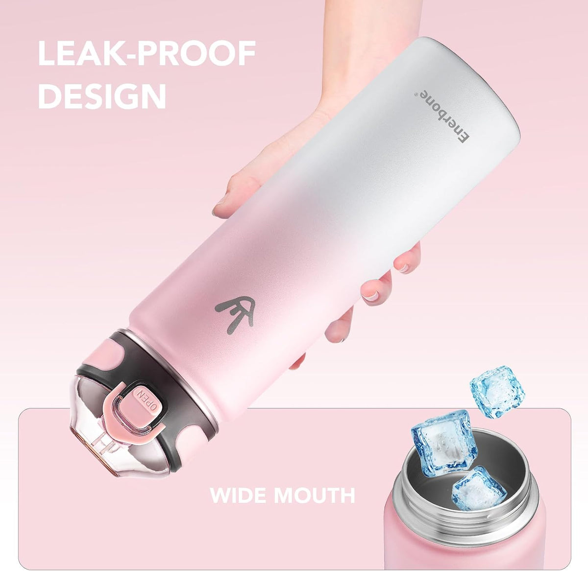 32 oz Insulated Water Bottle, Stainless Steel Bottle with Carrying Strap, Double-Wall Vacuum Insulation Design, Leakproof Sports Bottle with Straw, Keep Drinks Cold or Hot for Hours