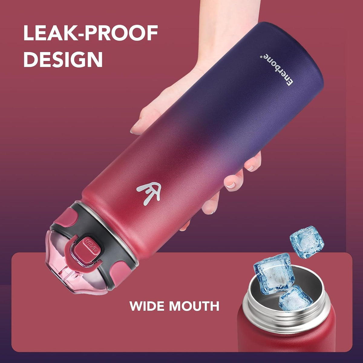 32 oz Insulated Water Bottle, Stainless Steel Bottle with Carrying Strap, Double-Wall Vacuum Insulation Design, Leakproof Sports Bottle with Straw, Keep Drinks Cold or Hot for Hours