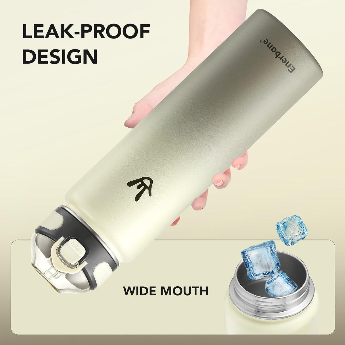 32 oz Insulated Water Bottle, Stainless Steel Bottle with Carrying Strap, Double-Wall Vacuum Insulation Design, Leakproof Sports Bottle with Straw, Keep Drinks Cold or Hot for Hours