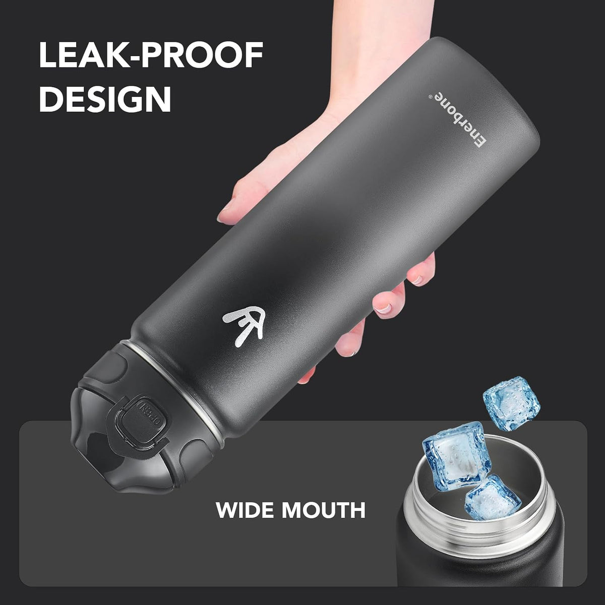 32 oz Insulated Water Bottle, Stainless Steel Bottle with Carrying Strap, Double-Wall Vacuum Insulation Design, Leakproof Sports Bottle with Straw, Keep Drinks Cold or Hot for Hours