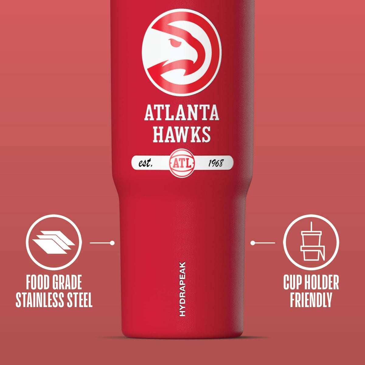 NBA Officially Licensed New Orleans Pelicans Nomad 32oz Insulated Stainless Steel Leakproof Travel Tumbler with Flexible Grip Handle, Straw Lid & Cupholder Friendly Design