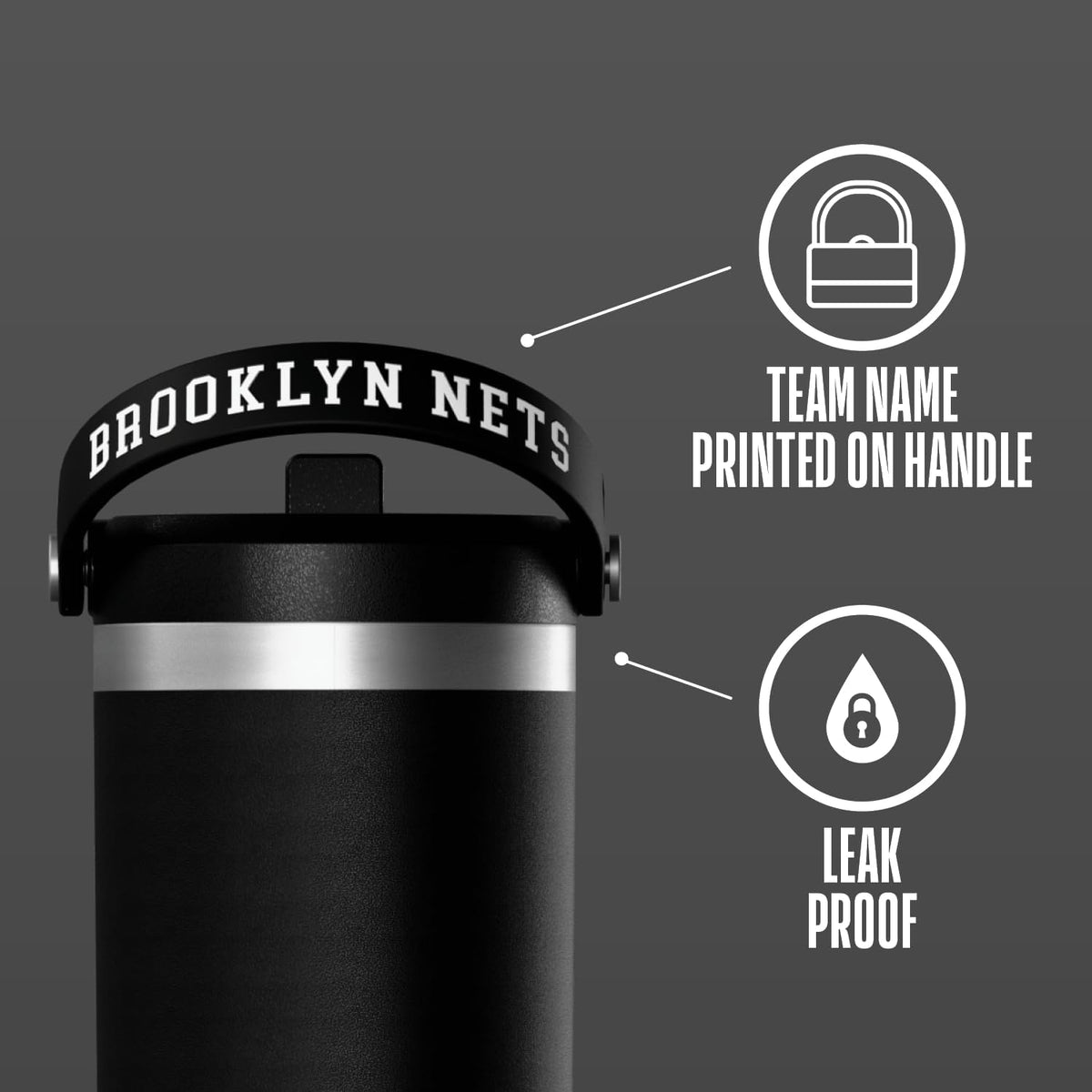 NBA Officially Licensed New Orleans Pelicans Nomad 32oz Insulated Stainless Steel Leakproof Travel Tumbler with Flexible Grip Handle, Straw Lid & Cupholder Friendly Design